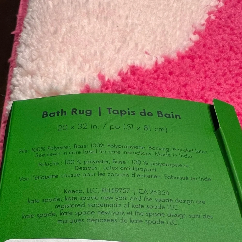 Kate Spade New York Hot Pink/Barbie Pink Heart Bath Rug